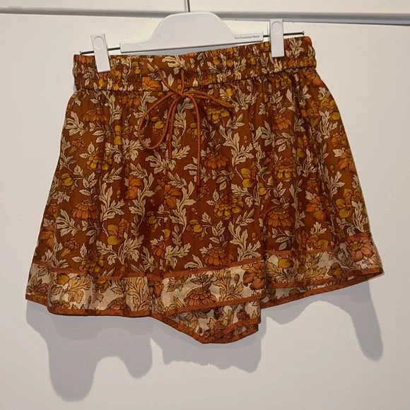 Zimmermann Andie Relaxed Silk Short- Terracotta Floral